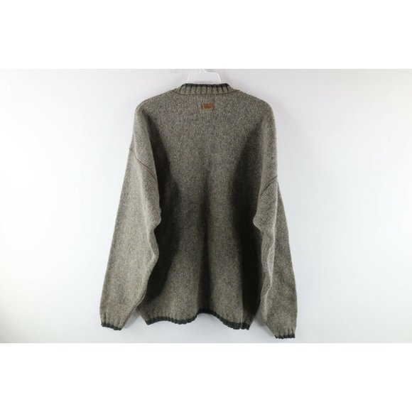 Vintage 90s Woolrich Mens Large Wool Knit Crewneck Dad Sweater Heather Green USA - Picture 6 of 8